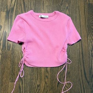 Zara Pink Cropped Tee